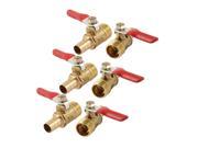 Unique Bargains 3 8 PT Male Thread to 10mm Barbed Hose Tail Lever Handle Brass Ball Valve 6 Pcs