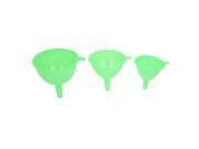 Large Medium Small Size Green Plastic Water Filter Funnel 3 Pieces