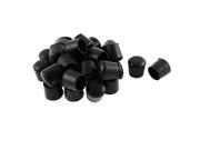 25mm Hole Dia Rubber Chair Table Foot Leg Cover Holder Pads Black 30 Pcs