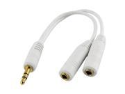 Unique Bargains 3.5mm Male to Double Female Stereo Splitter Audio Aux Cable Adapter
