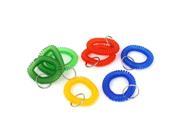 Unique Bargains 8Pcs Multicolor Stretchy Coiled Band Hand Wrist Keychain Key Holder