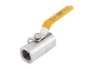 Unique Bargains Stainless Steel Ball Valve Silver Tone Yellow 1 2 BSP Female Thread