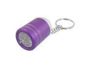 Unique Bargains Wine Bucket Shape White 6 LEDs Slipt Ring Flashlight Torch Keyring Purple