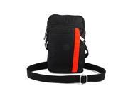 Unique Bargains Portable Check Pattern Vertical Bag Pouch Holder Black for Smartphone MP4 Keys