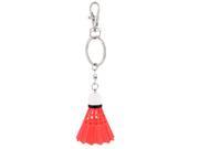 Plastic Red Badminton Pendant Ornament Handbag Hanger Keychain Keyring