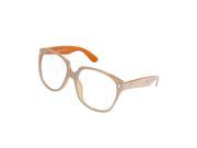 Oversized Clear Lens Full Rim Glasses Eyewear Orange Khaki for Lady