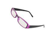Rectangle Clear Lens Eyewear Plain Glasses Purple for Lady