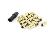M12 x 1.5 Gold Tone Hex Wrench Adapter Wheel Locking Lug Nuts 16 Pcs for Car