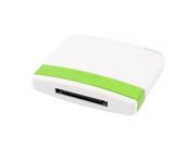 Unique Bargains 30Pin Speaker bluetooth Receiver Adapter TS BTIP03 White Green for iPod iPhone