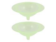 Unique Bargains 3.7 Height Kitchenware Plastic Filter Funnel Clear Green 2 Pcs