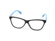 Unique Bargains Single Bridge Clear Lens Plain Glasses Eyeglasses Plano Spectacles Blue