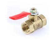 Unique Bargains Female to Female 1 4 PT Thread Red Single Lever Handle Brass Ball Valve
