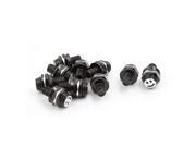 Unique Bargains 10 Pcs Black 8mm Thread Dia Smile Face Pattern License Plate Bolt Screws Decor