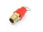 Unique Bargains Air Compressor Parts Red Cap Gold Tone Threaded Safety Valve Gole Tone