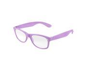 Unique Bargains Woman Purple Full Rims Single Bridge Clear Lens Plain Glasses Spectacles