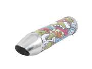 Motorcycle 30mm Inlet Dia Colorful Scrawl Pattern Exhaust Tip Pipe Muffler
