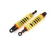 Pair 32cm Long Metal Motorcycle Rear Suspension Shock Absorber Black Yellow