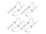 8 Pcs 10mm Thread Motorcycle Metal Hanger Hook Shopping Bag Holder Silver Tone