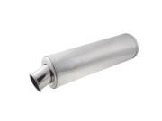 2.2 Inlet Dia Motorcycle Exhaust Tip Rear Pipe Muffler Silver Tone