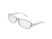 Unique Bargains Unique Bargains White Rims Plastic Arms Clear Lens Plano Glasses for Ladies