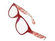 Women MC Lens Full Rimmed Plain Glasses Spectacles Red