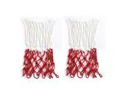 Unique Bargains 2 Pcs 17 Long Indoor Outdoor Classic Nylon Basketball Nets White Red