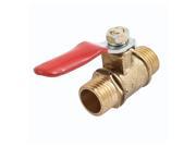 Unique Bargains Red Plastic Coated Metal Lever 1 4 PT Male Thread Brass Ball Valve