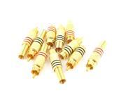 Unique Bargains 10 Pcs Gold Plated RCA Male Plug Jack Audio Cable Connector Adapter w Spring