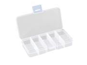 Unique Bargains Clear Blue Plastic 10 Sections Jewelry Screws Pills Holder Box Container
