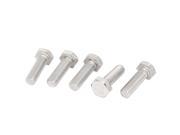 Unique Bargains M8 x 25mm A2 Stainless Steel Fully Threaded Hex Hexagon Head Screw Bolt 5 Pcs