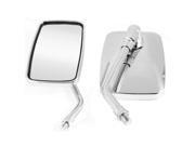 Unique Bargains 2 x Silver Tone Plastic Shell Rectangle Motorcycle Side Rearview Mirrors