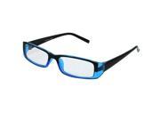 Unique Bargains Unique Bargains Lady Black Plastic Full Rimmed Blue Arms Clear Lens Plano Spectacles