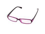 Unique Bargains Fuchsia Black Plastic Retanger Clear Lens Plain Glasses for Lady