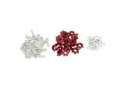 20 Pcs Vehicle Silver Tone Red Star Style Alloy License Plate Bolts Screws