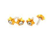 4 Pcs Gold Tone Stars Shaped License Plate Bolts Screws for Car Auto