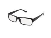 Women Rectangle Clear Lens Black Plastic Rim Plain Glasses Spectacles