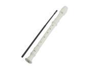 Portable Plastic 8 Holes Flute Soprano Recorder w Cleaning Stick Ivory
