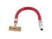 Unique Bargains 320mm Long Red Flexible Hose Double Chuck Air Pump Tire Inflator for Motorcycle