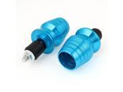 Blue Metal Car Vehicle Handle Plug Hand Brake Lever Cover Protector 2 Pcs