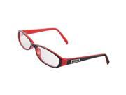 Black Red Plastic Full Rimmed Plano Eyeglasses for Lady