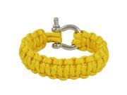 Unique Bargains Stainless Steel Shackle Practical Survival Bracelet Yellow for Outdoor Sports