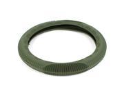 Unique Bargains Auto Army Green Waterproof 33cm 46cm Dia Silicone Steering Wheel Cover Protector