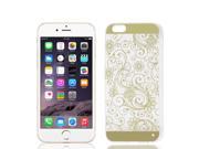 Unique Bargains Champagne Gold Flower Pattern Case Cover Protector for iPhone 6 4.7inch