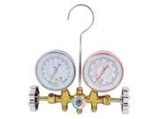 Auto Air Conditioning Refrigeration Double Dial Manifold Gauge w 3 Charging Hose