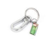 Unique Bargains Santa Claus Print Pendant Spring Loaded Clasp Split Ring Keychain