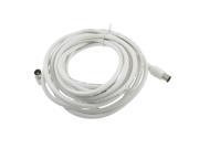 4.4M F Shape Male to Male TV Coaxial RF Signal Cable Aerial White