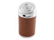 Portable Button Design Ashtray for Car with Blue LED Light Silver Tone Brown