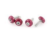 4 Pcs 6mm Thread Dia Round Cap License Plate Bolt Screw Red for Car Truck