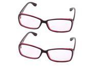 Unique Bargains Clear Lens Plain Glasses Eyeglass Plano Spectacle 2Pcs Coffee Color