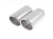 Unique Bargains Universal Car Double 2.6 Outlet Dia Bolt on Tail Pipe Exhaust Muffler Tip